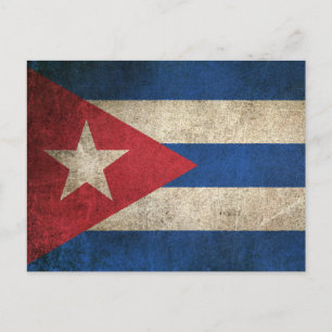 Carte Postale Drapeau vintage en détresse à Cuba