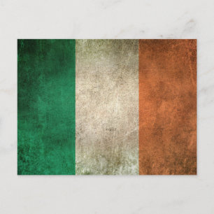 Carte Postale Drapeau vintage en détresse d'Irlande