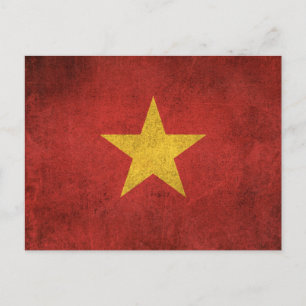Carte Postale Drapeau vintage en détresse du Vietnam