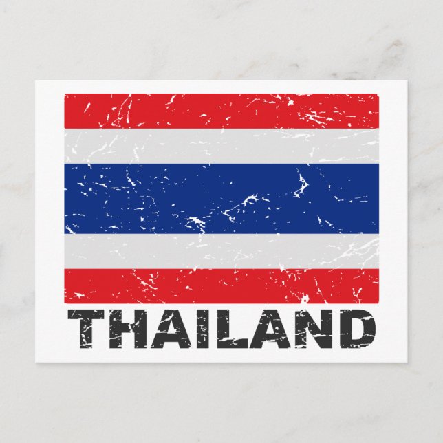 Carte Postale Drapeau Vintage en Thaïlande (Devant)