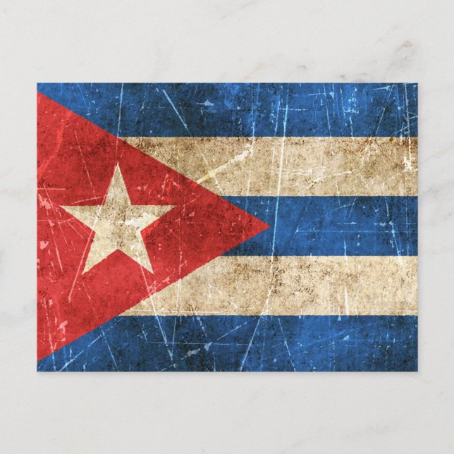 Carte Postale Drapeau vintage et rayé de Cuba (Devant)