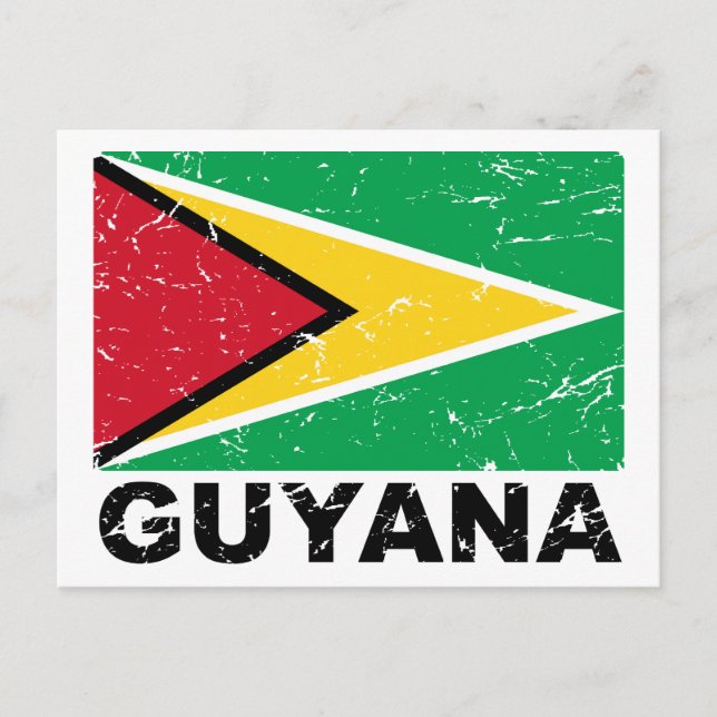 Carte Postale Drapeau Vintage Guyana (Devant)