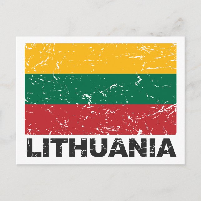 Carte Postale Drapeau Vintage lituanien (Devant)