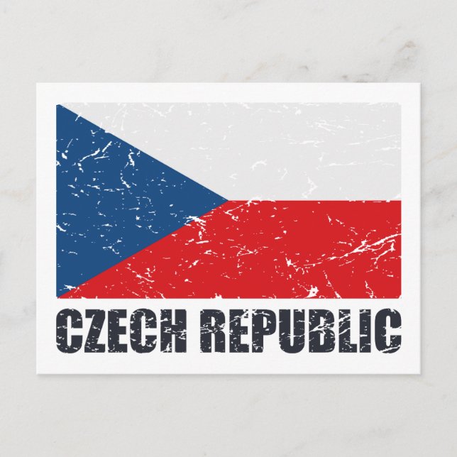 Carte Postale Drapeau Vintage République tchèque (Devant)
