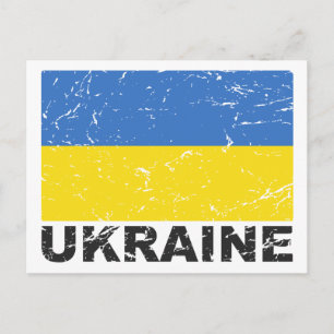 Carte Postale Drapeau Vintage ukrainien