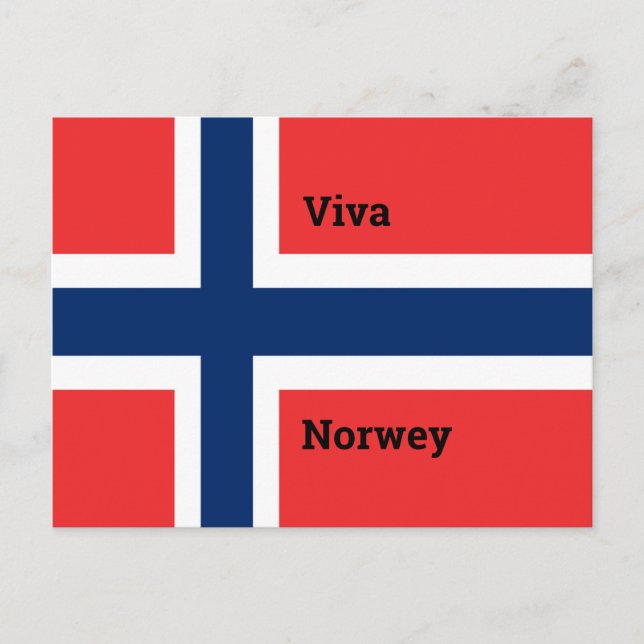 Carte Postale Drapeau Viva Norvège (Devant)