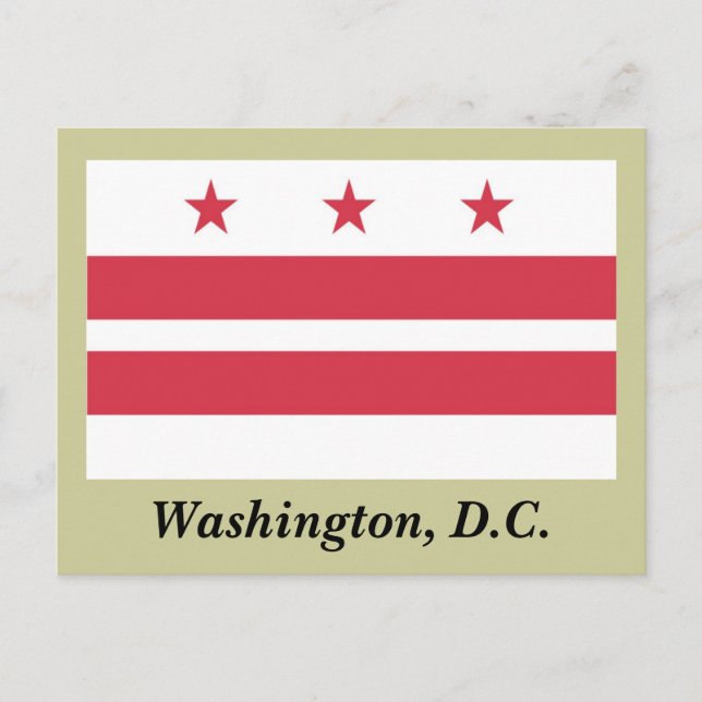 Carte Postale Drapeau Washington D.C. (Devant)