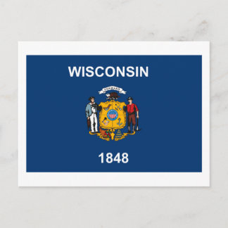 Carte postale Drapeau Wisconsin