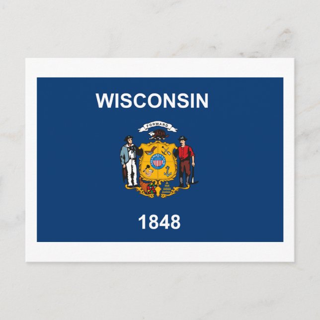 Carte postale Drapeau Wisconsin (Devant)