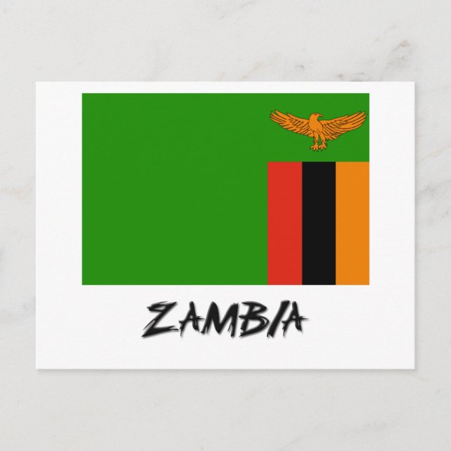 Carte Postale Drapeau Zambie (Devant)