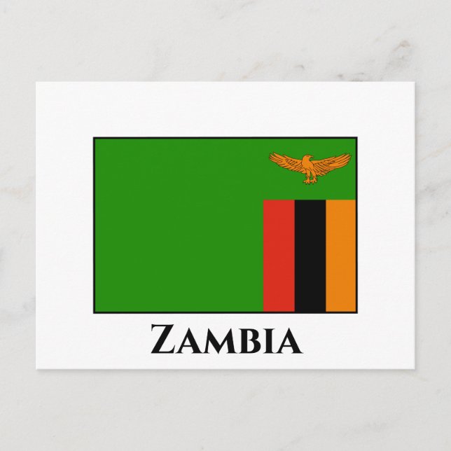 Carte Postale Drapeau Zambie (Devant)