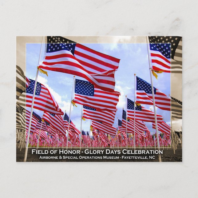 Carte Postale Drapeaux américains (Devant)