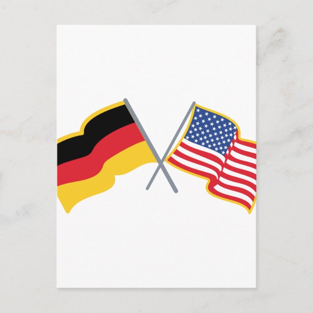 Carte Postale Drapeaux américains allemands (Devant)