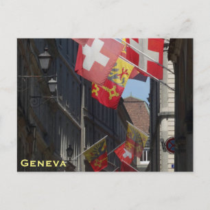 Carte Postale Drapeaux colorés à Genève, Suisse