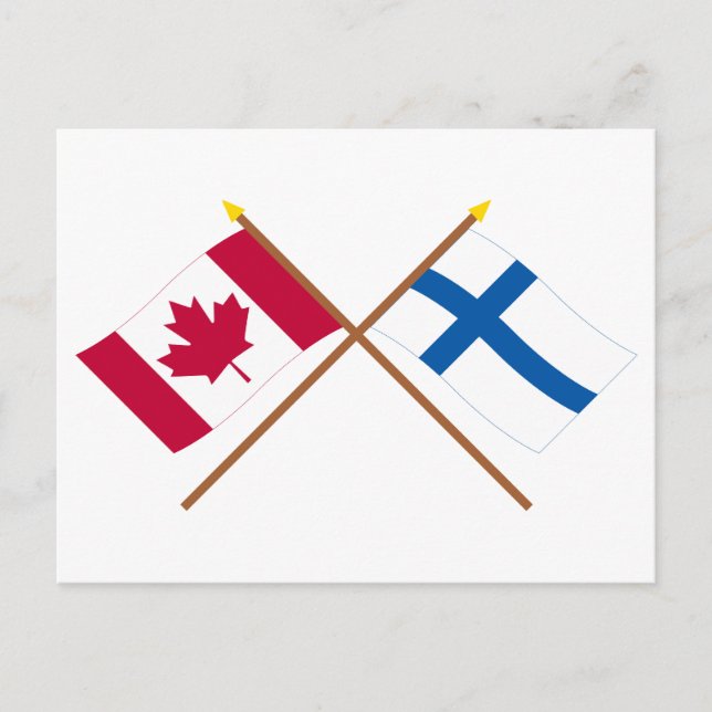 Carte Postale Drapeaux croisés Canada et Finlande (Devant)