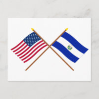 Drapeaux croisés des États-Unis et du Salvador