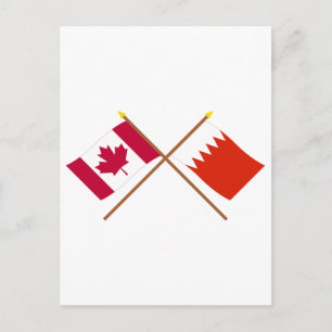 Carte Postale Drapeaux croisés du Canada et de Bahreïn