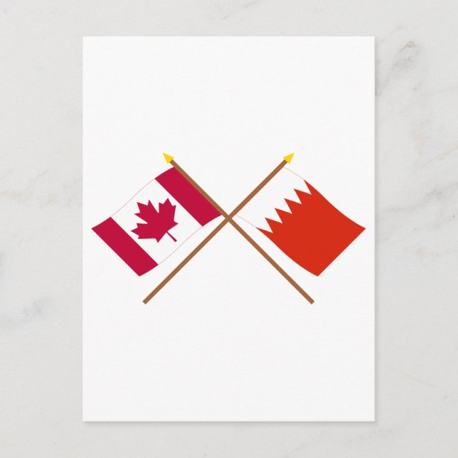 Carte Postale Drapeaux croisés du Canada et de Bahreïn (Devant)