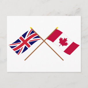 Carte Postale Drapeaux croisés du Royaume-Uni et du Canada
