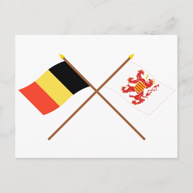 Carte Postale Drapeaux de la Belgique et de Limbourg (Devant)