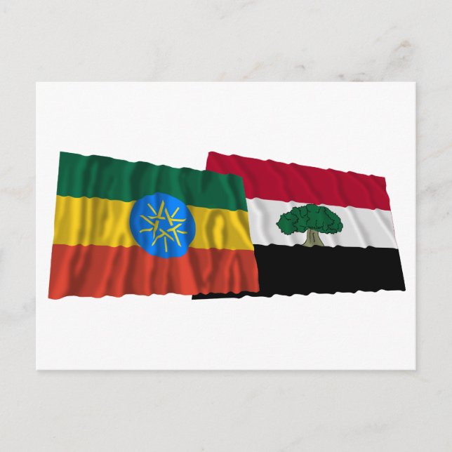 Carte Postale Drapeaux de l'Éthiopie et de l'Oromia (Devant)
