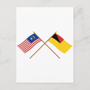 Carte Postale Drapeaux de Malaisie et de Negeri Sembilan