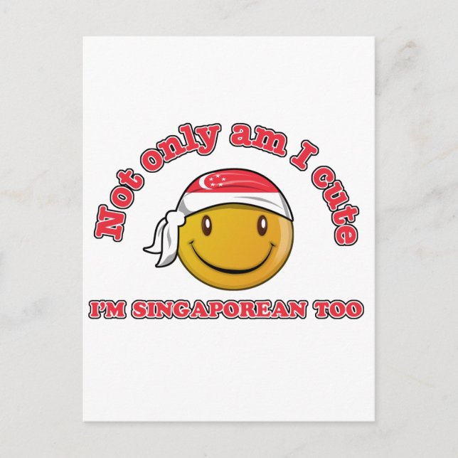 Carte Postale Drapeaux de Singapour (Devant)