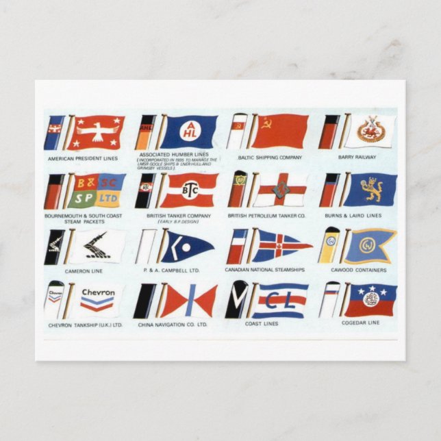 Carte Postale Drapeaux de société de compagnie maritime américai (Devant)