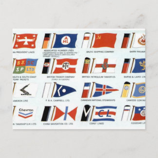 Carte Postale Drapeaux de société de compagnie maritime américai
