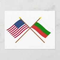 Drapeaux des États-Unis et de la Bulgarie entrecro