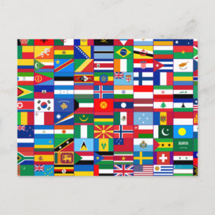 Carte Postale Drapeaux du monde