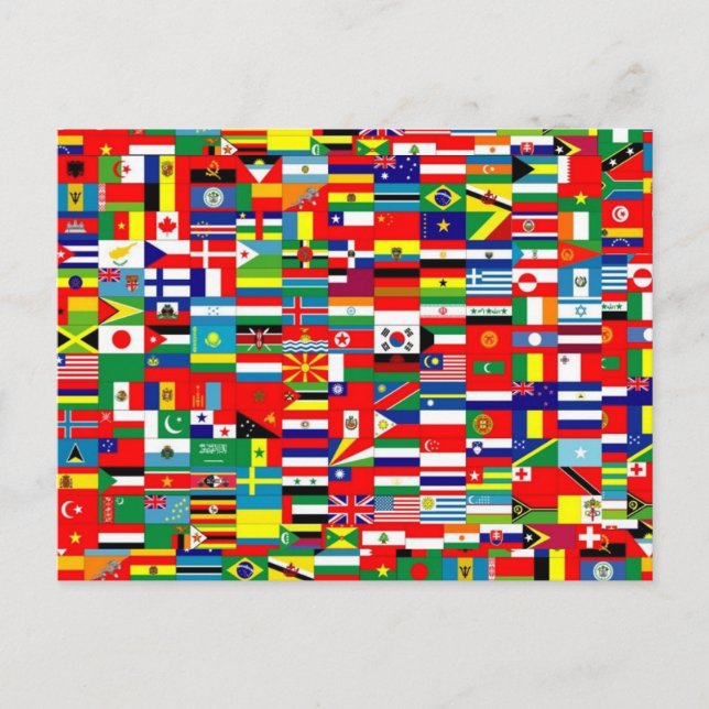 CARTE POSTALE DRAPEAUX DU MONDE (Devant)