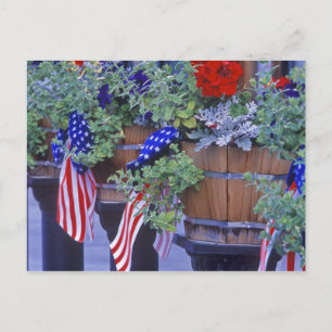 Carte Postale Drapeaux et fleurs à Philipsburg Montana
