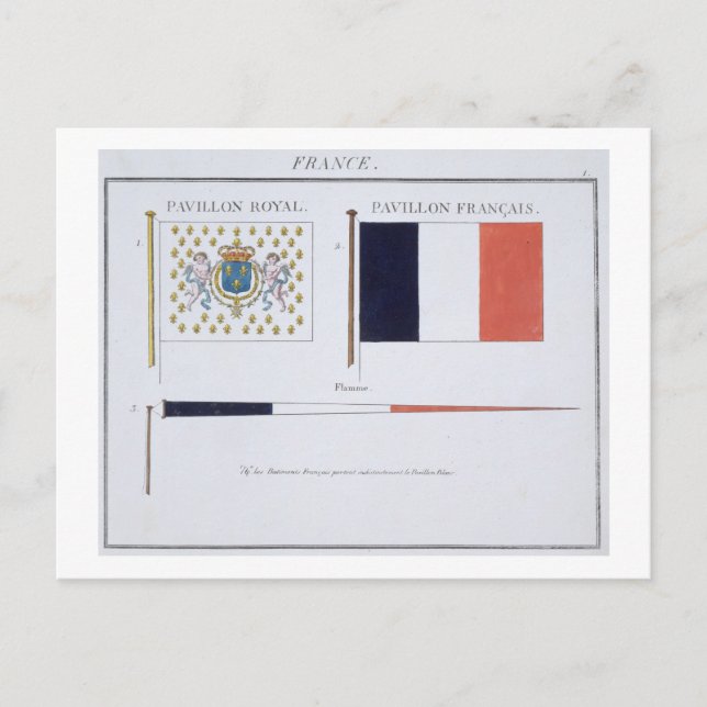 Carte Postale Drapeaux français, tiré d'un livre français de Dra (Devant)