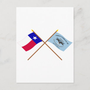 Carte Postale Drapeaux gris traversés du Texas et de la Nouvelle