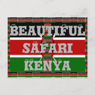 Carte Postale Drapeaux miniers sans fil du Kenya Frames Art
