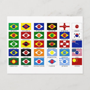Carte Postale drapeaux pour la coupe du monde au brésil