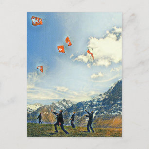 Carte Postale Drapeaux suisses