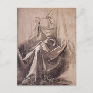 Carte Postale Draperie pour une figure assise de Léonard de Vinc