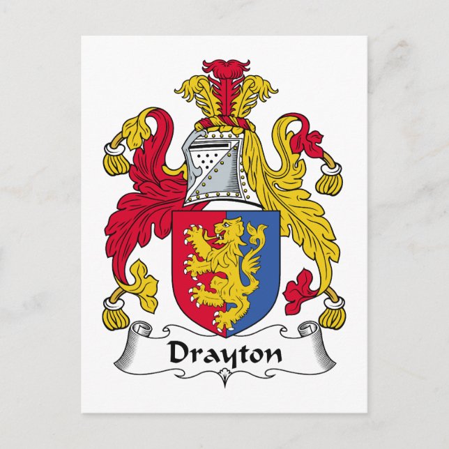 Carte Postale Drayton Family Crest (Devant)