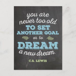Carte Postale Dream a New Dream CS Lewis Quote Chalkboard