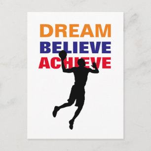 Carte Postale Dream Believe Achieve Basketball Pop Art