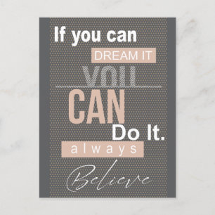 Carte Postale Dream Believe Design