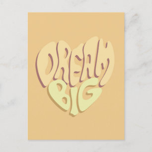 Carte Postale Dream Big : Jaune Mots Positifs