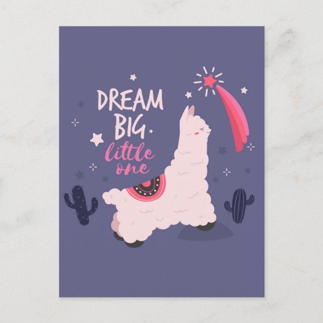 Carte Postale Dream Big Llama (Devant)