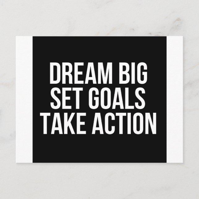 Carte Postale Dream Big Set Buts Agir Citation Motivationnelle (Devant)