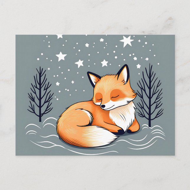 Carte Postale Dream Fox Night Sky (Devant)
