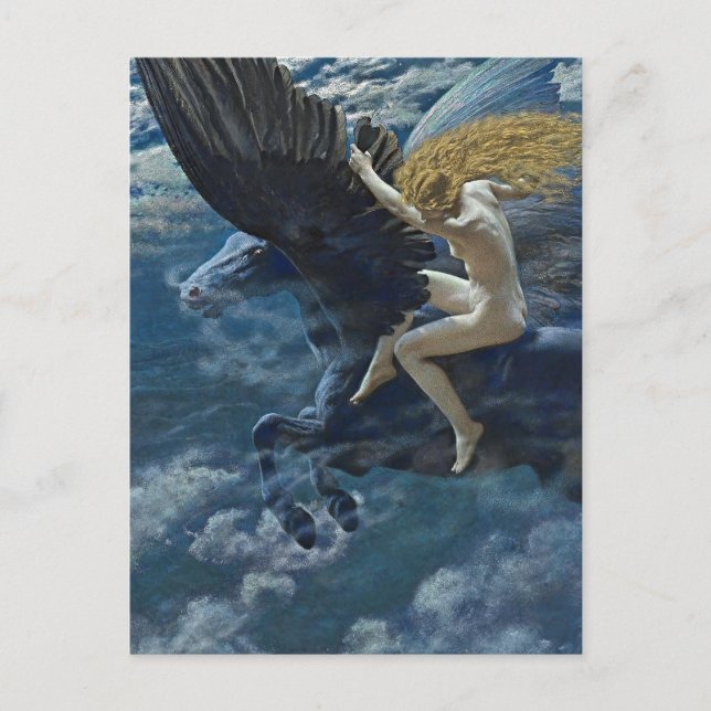 Carte Postale “Dream Idyll - A Valkyrie” by Edward Robert Hughes (Devant)