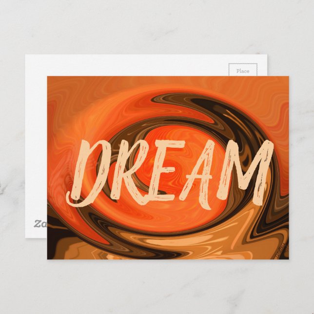 Carte Postale Dream Orange Modern Abstrait (Devant / Derrière)