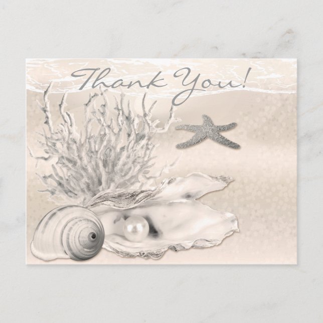 Carte Postale Dream Shore Beach Sepia Merci (Devant)